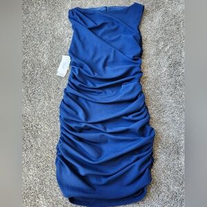 NWT Blue Cowel Bodycon Dress